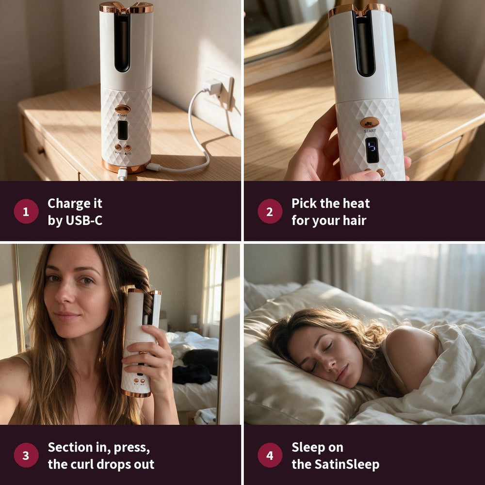 How to use the CurlWrap Night Set in four steps